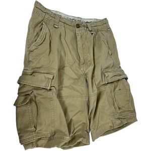 Abercrombie Fitch 92 Cargo Shorts Men's 31 Pockets Beige‎ Heavy Twill Distressed
